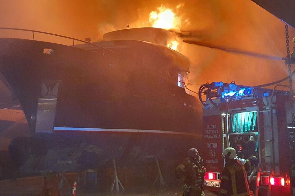Požar u marini Navar, Foto: Radio Tivat