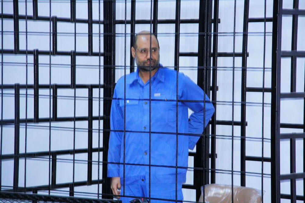 Saif al Islam Gadafi na sudskom saslušanju u Zintanu u junu 2014. godine, Foto: Rojters