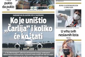 Naslovna strana "Vijesti" za 17. decembar