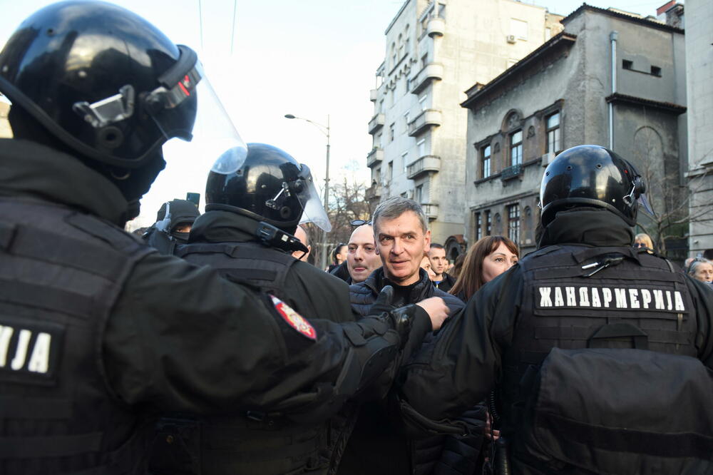 Jovanović na jednom od protesta, Foto: Reuters