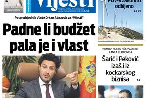 Naslovna strana "Vijesti" za nedjelju 19. decembar 2022. godine