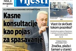 Naslovna strana "Vijesti" za 23.12.2021.