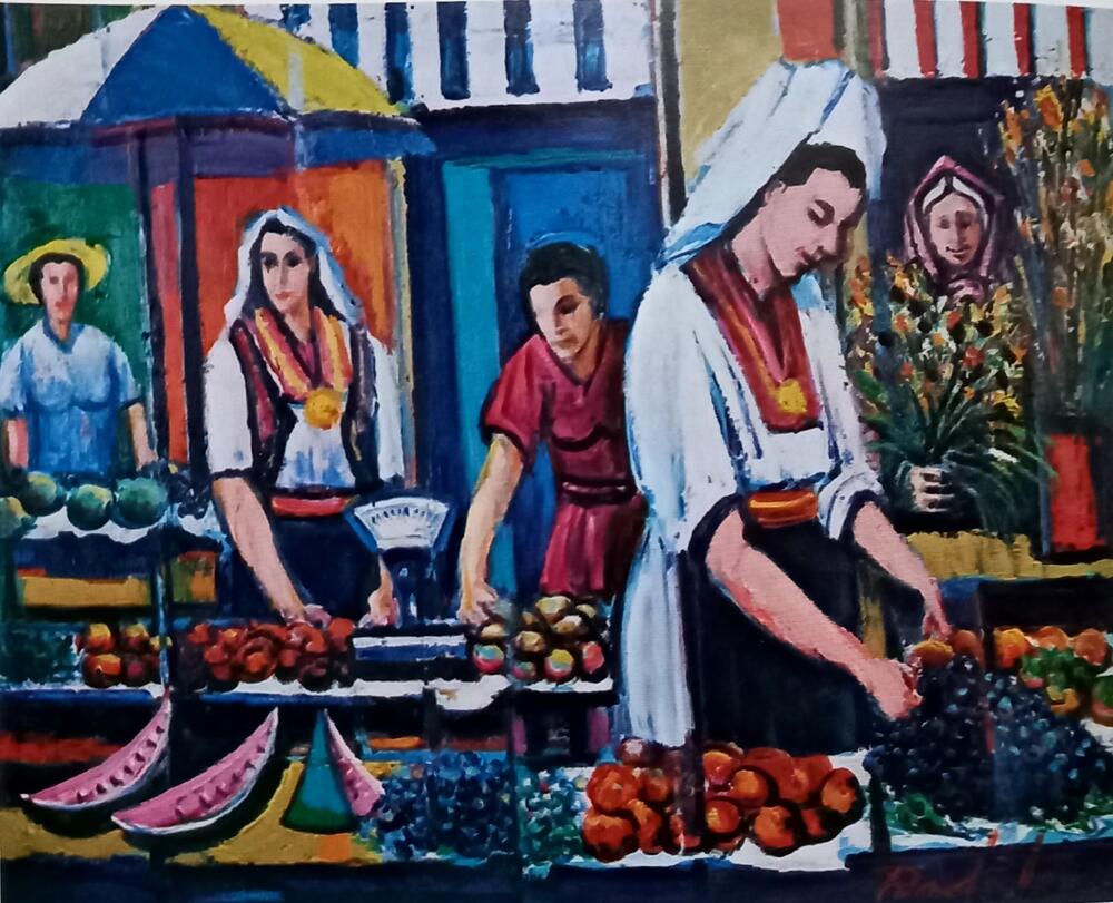 Pijaca u Dubrovniku; slika Sava Radulovića
