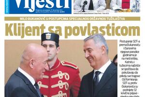 Naslovna strana "Vijesti" za 27. decembar