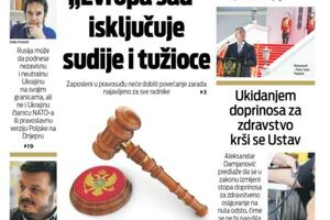 Naslovna strana "Vijesti" za 28. decembar