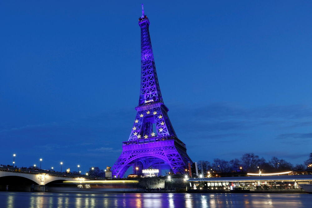 Ajfelova kula u bojama EU, Foto: Reuters