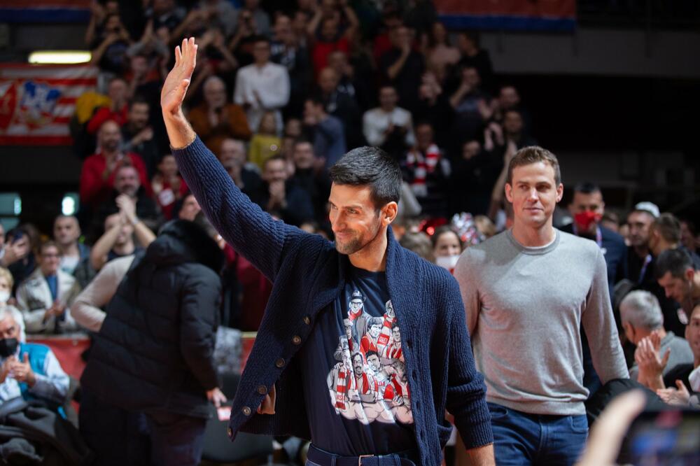 Đoković na meču Zvezda - Barselona, Foto: KK Crvena zvezda MTS