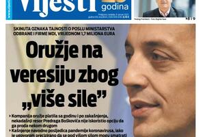 Naslovna strana "Vijesti" za 9. januar