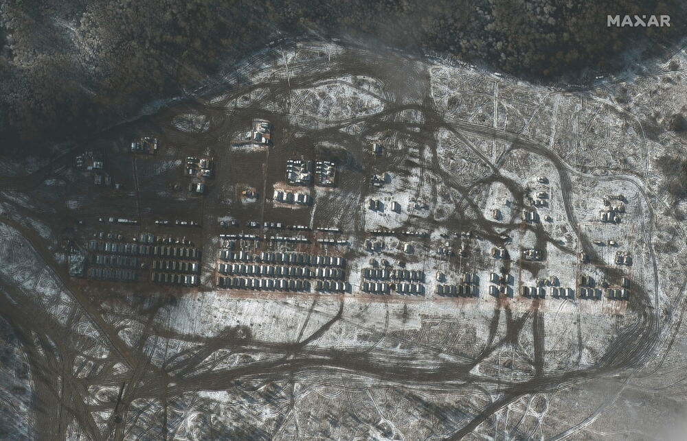 satelitski snimak ruskih trupa na zapadu Rusije