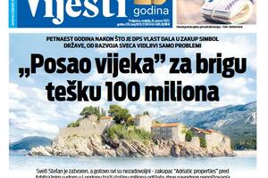 Naslovna strana "Vijesti" za 16. januar 2022.