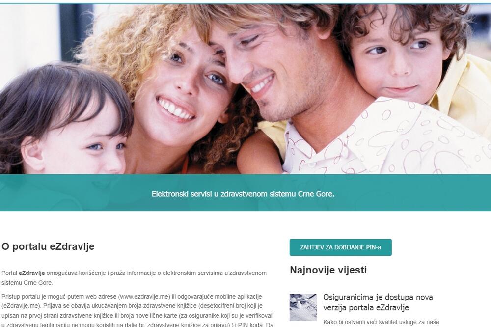PIN se dobija pupunjavanjem obrasca na početnoj strani, Foto: ezdravlje.me