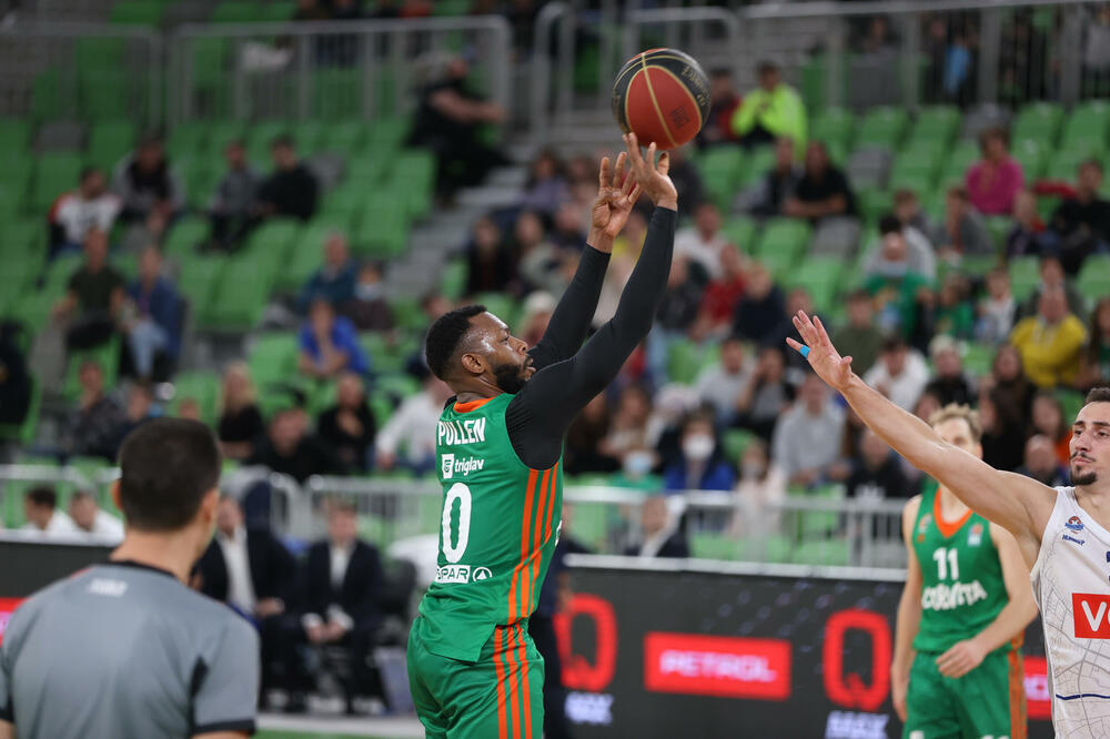 Pulen na meču protiv Budućnosti, Foto: Cedevita Olimpija/Ales Fevzer