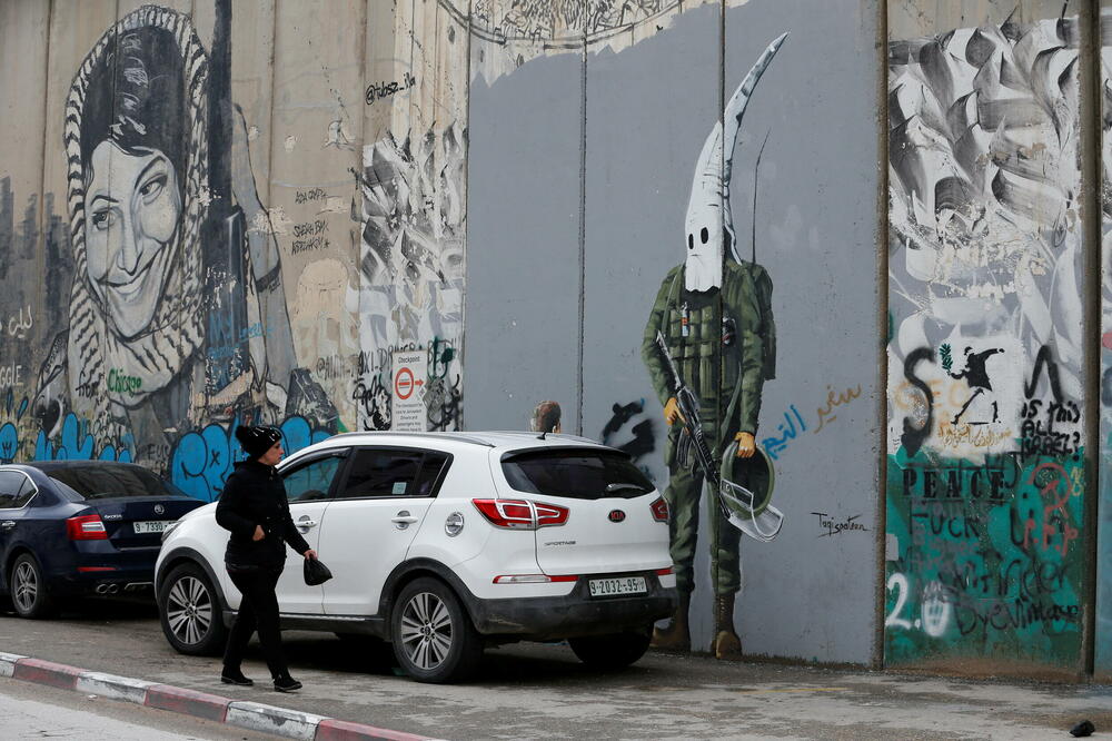 Grafiti u Vitlejemu u okupiranoj Zapadnoj obali, Foto: Rojters