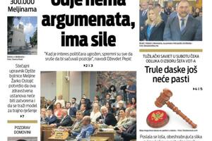 Naslovna strana "Vijesti" za 2. februar 2022. godine