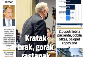 Naslovna strana "Vijesti" za 4. februar 2022. godine