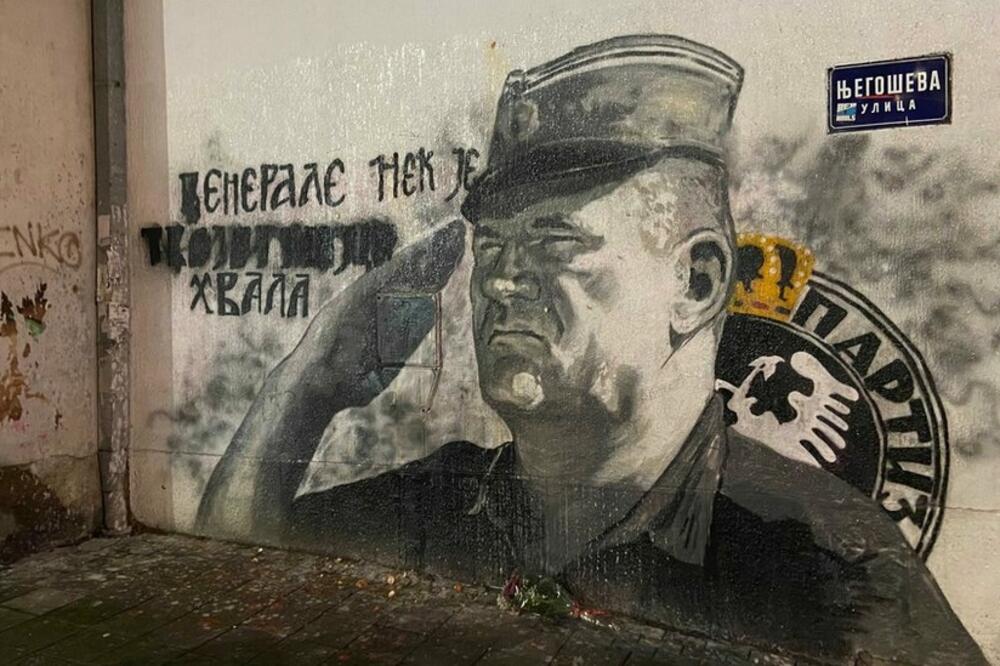 Mural u Beogradu posvećen osuđenom ratnom zločincu Ratku Mladiću, Foto: BBC na srpskom