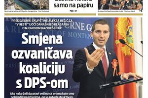 Naslovna strana "Vijesti" za 7. februar 2022. godine