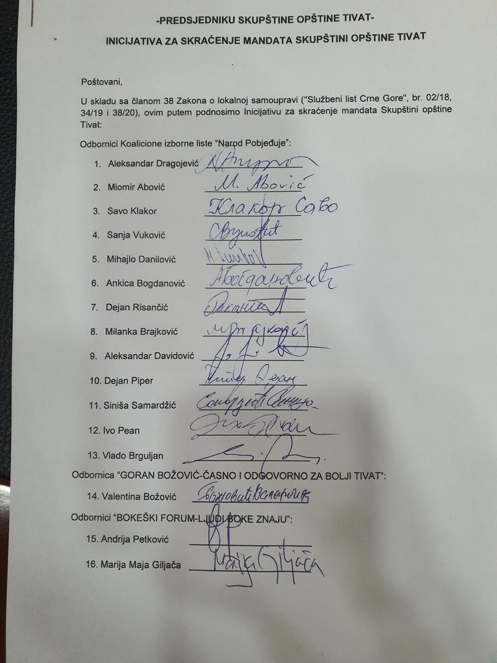 Inicijativa za skraćenje mandata