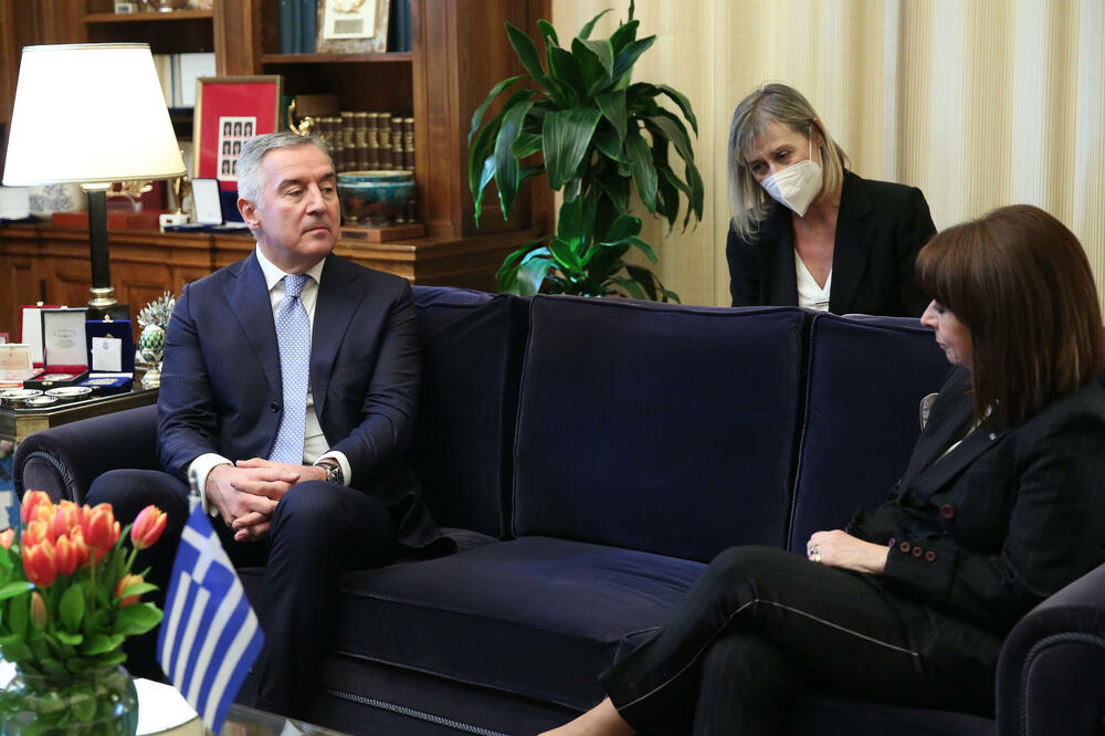 Đukanović i Sakelaropulu, Foto: Služba za informisanje Predsjednika Crne Gore
