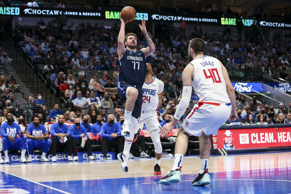 Luka Dončić na meču sa Klipersima, Foto: Reuters