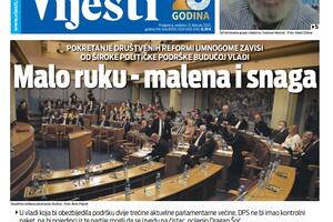 Naslovna strana "Vijesti" za 13. februar 2022.
