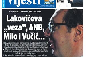 Naslovna strana "Vijesti" za 15. februar 2022.