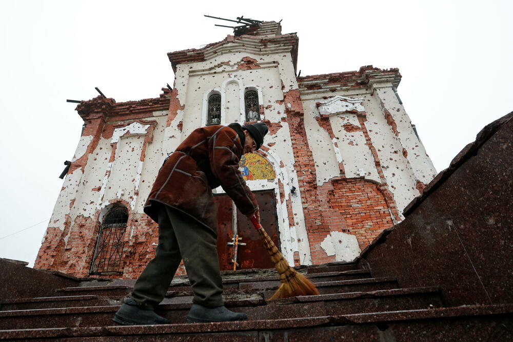 Manastir Iverski u Donjecku oštećen je u sukobima proruskih separatista i ukrajinske vojske, Foto: Rojters