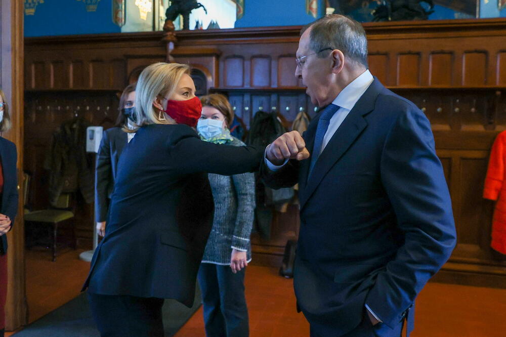 Liz Tras i Sergej Lavrov u Moskvi, Foto: Rojters