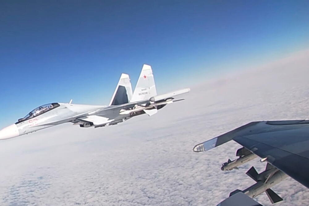 Ruski borbeni avion tokom zajedničkih vježbi sa bjeloruskim snagama, Foto: Reuters