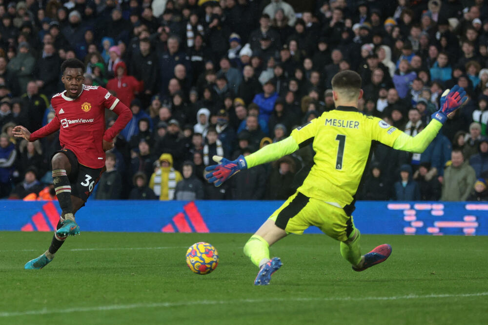 Entoni Elanga postiže gol za 4:2, Foto: Reuters