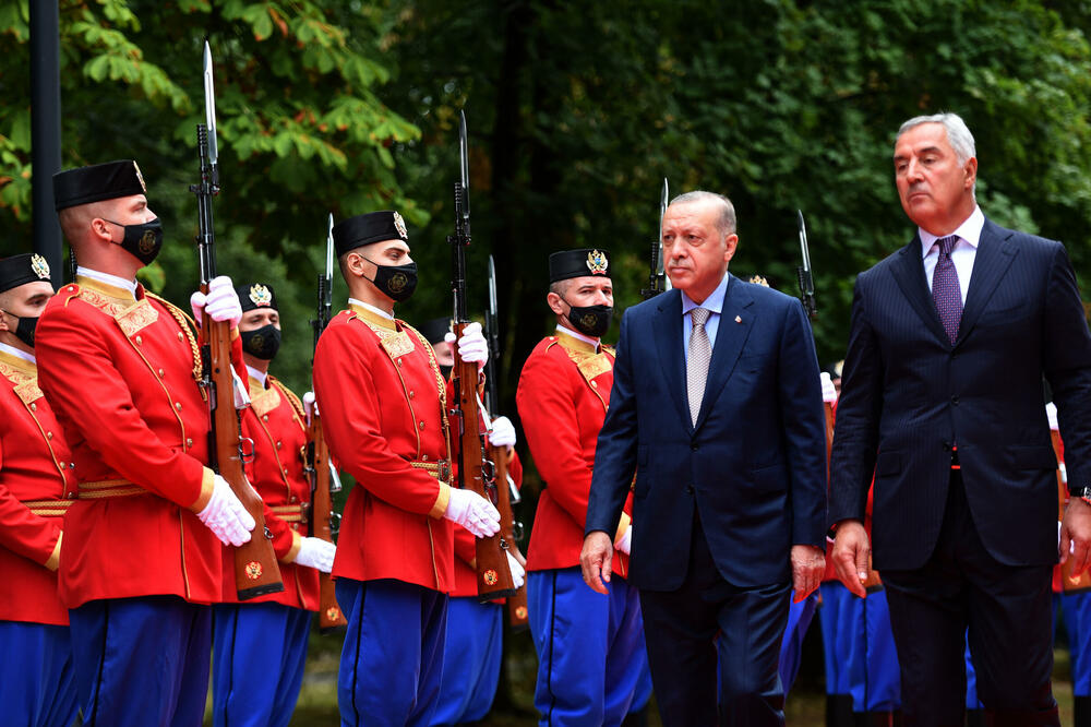 Erdogan i Đukanović, posjeta Cetinju 2021., Foto: Boris Pejović