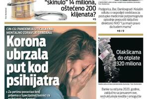 Naslovna strana "Vijesti" za 21. februar 2022.