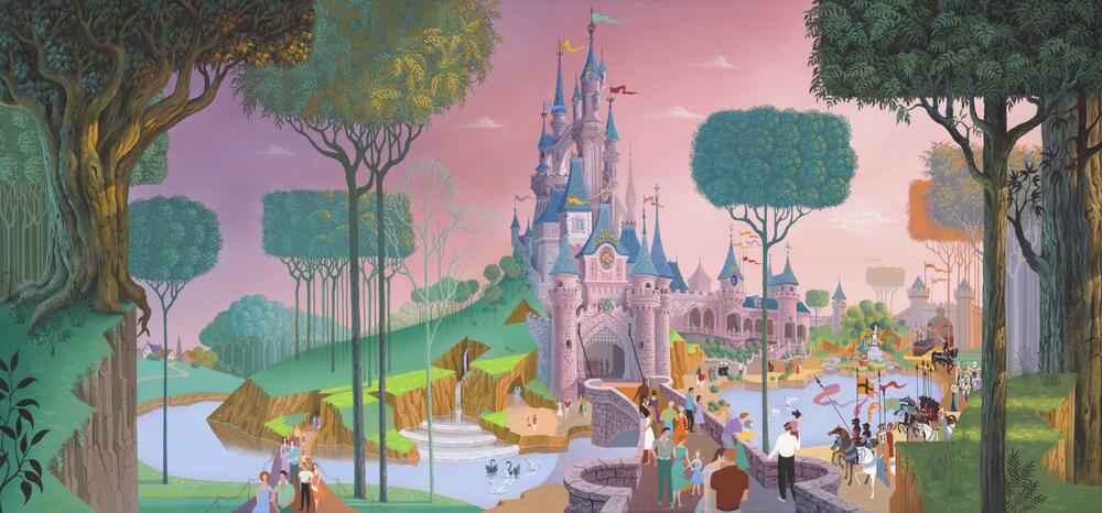 Le Chateau de la Belle au Bois Dormant, Disneyland Paris, 1988 Frank Armitage, gvaš i akrilne boje
