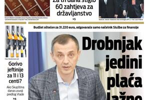 Naslovna strana "Vijesti" za 24. februar 2022.