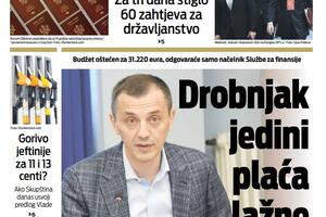 Naslovna strana "Vijesti" za 24. februar 2022.