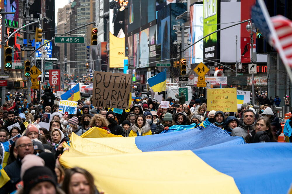 Protesti u Njujorku protiv ruske invazije, Foto: Reuters