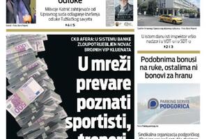 Naslovna strana "Vijesti" za 26. februar 2022.