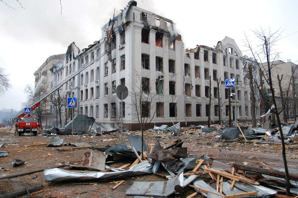 Nacionalni univerzitet Karazin u Harkovu nakon ruskog granatiranja, Foto: Reuters
