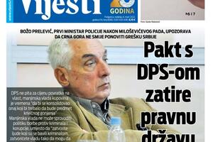 Naslovna strana "Vijesti" za 6. mart 2022.