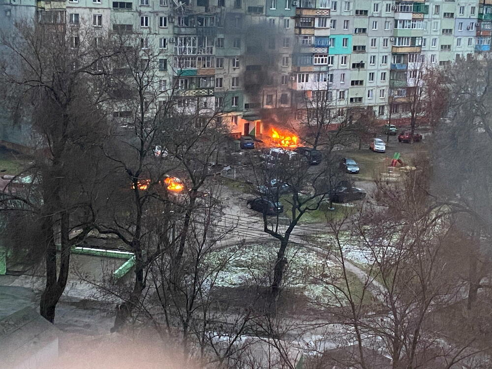 Požar u stambenoj oblasti Mariupolja 