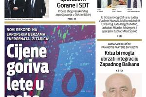 Naslovna strana "Vijesti" za 8. mart 2022.