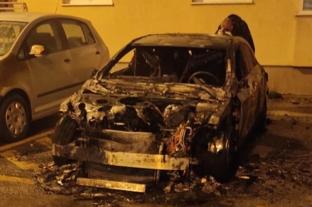 Zapaljeno vozilo, Foto: Uprava policije