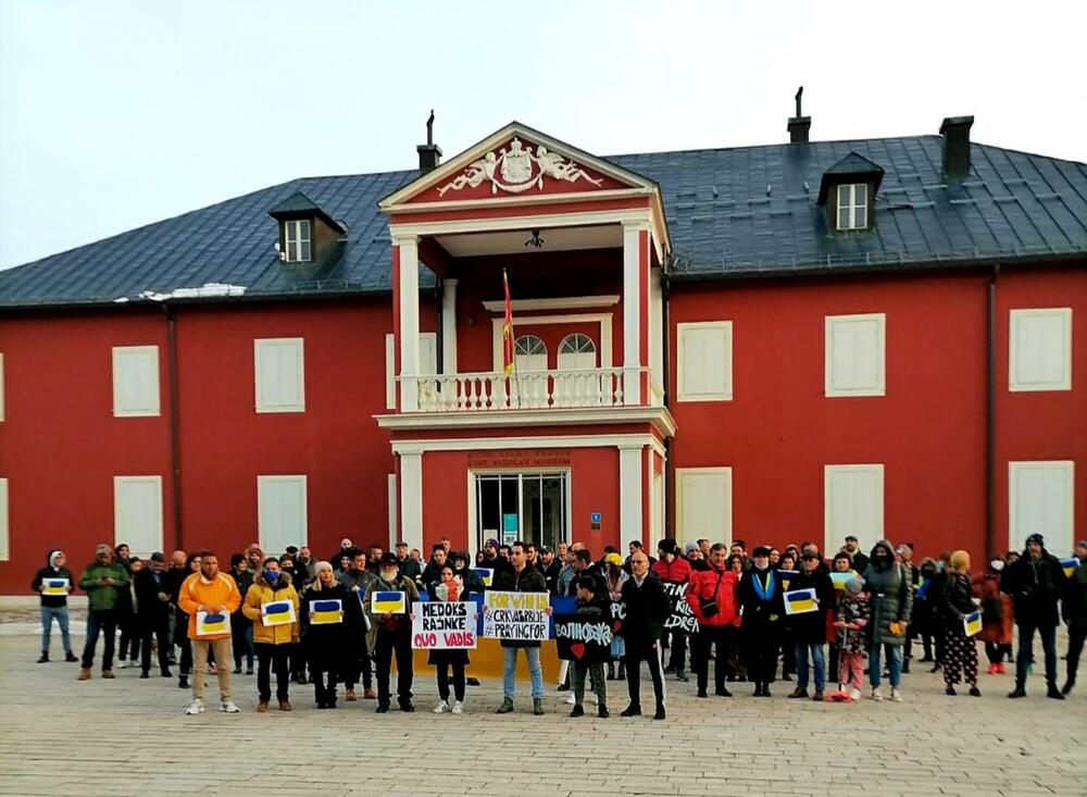 Sa jednog od protesta podrške Ukrajini na Cetinju