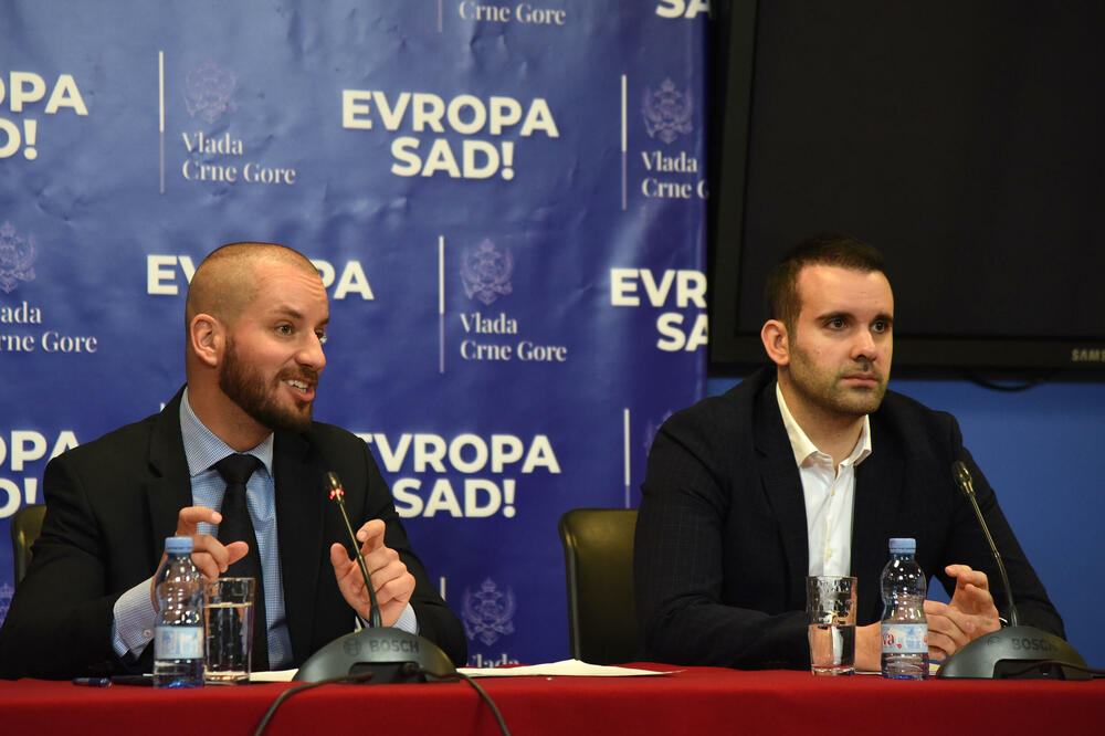 Odović i Spajić na današnjem presu, Foto: Luka Zeković