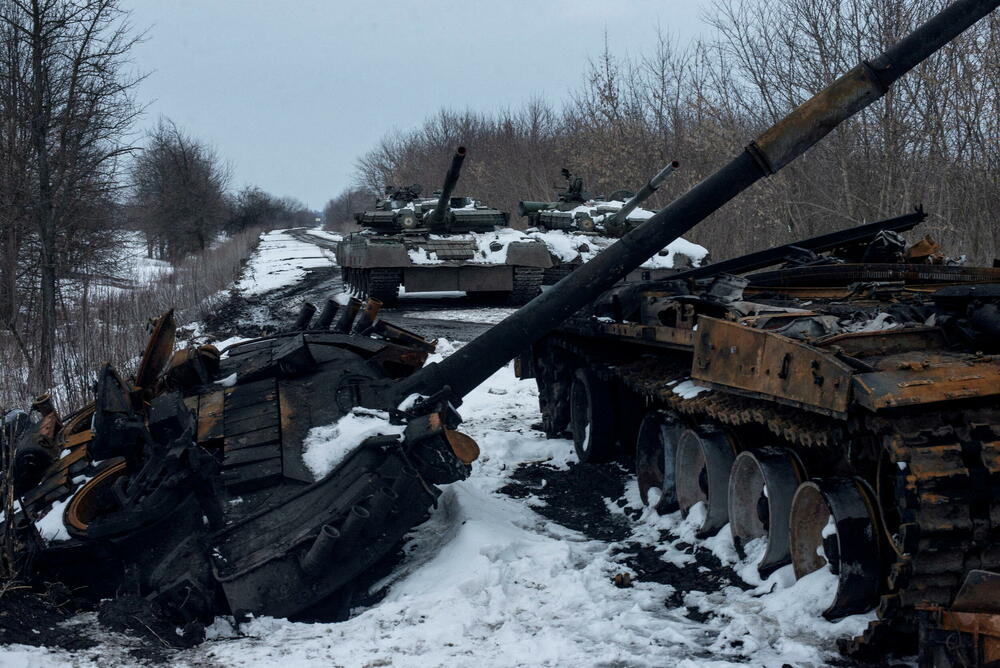 Zarobljeni ruski tenkovi u regionu Sumi