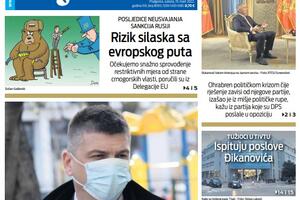 Naslovna strana "Vijesti" za 19. mart 2022.
