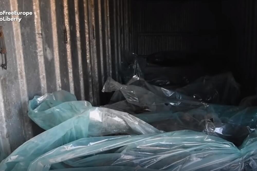 Tijela ruskih vojnika u vagonima, Foto: Screenshot/Radio Slobodna Evropa/Youtube