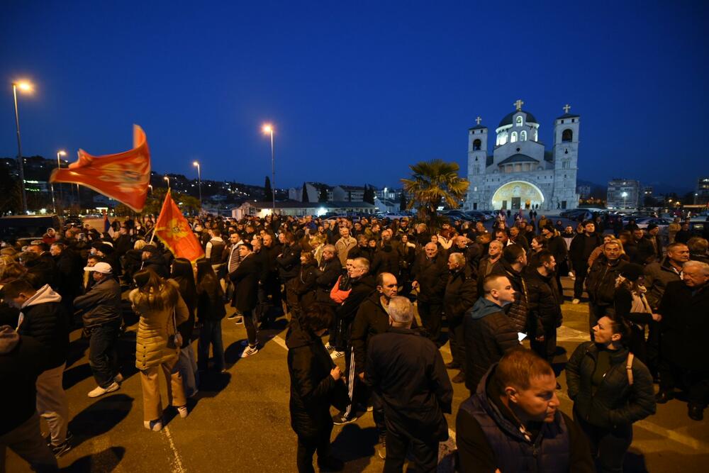 <p>Protest je održan pod sloganom "Ustani, odbrani, pobijedi"</p>
