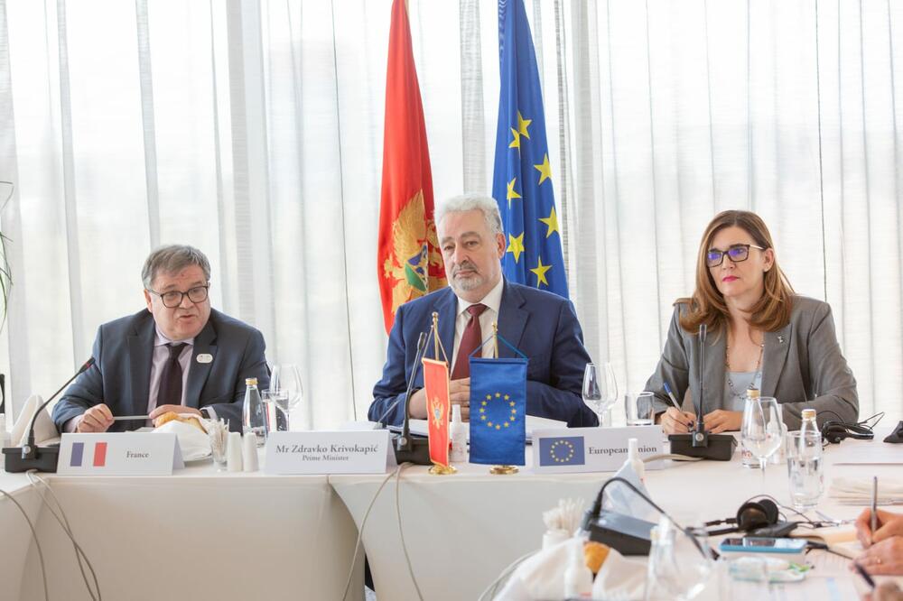 Timonije, Krivokapić i Popa, Foto: twitter.com/EUAmbME