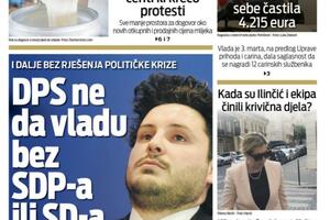 Naslovna strana "Vijesti" za 22. mart 2022.